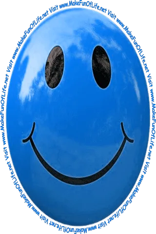 Picture of a blue smiley face and the words Visit www.MakeFunOfLife.net.