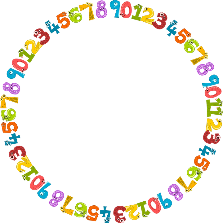 Picture of a group of bright, colorful numbers arranged in a circle and drawn as charcters with eyes and smiles.