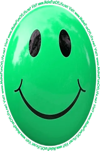 Picture of a smiley face and the words, ‘Visit www.MakeFunOfLife.net.’