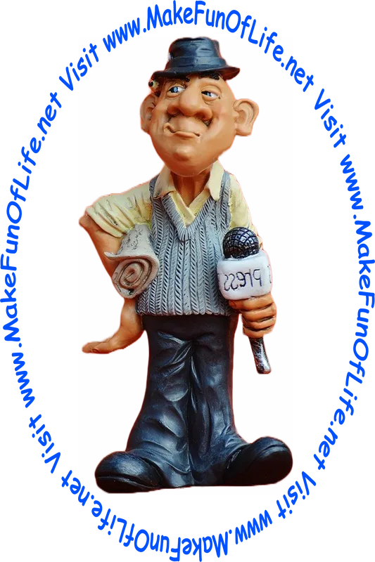 Picture of a news reporter holding a microphone.