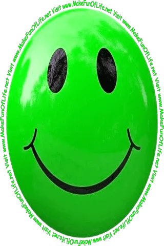 Picture of a smiley face and the words, ‘Visit www.MakeFunOfLife.net.’