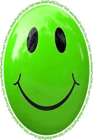 Picture of a smiley face and the words, ‘Visit www.MakeFunOfLife.net.’