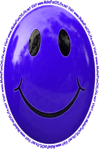 Picture of a smiley face and the words, ‘Visit www.MakeFunOfLife.net.’