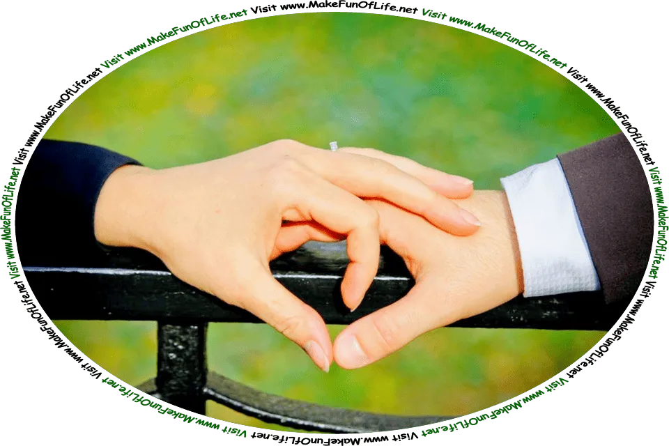 Picture of a married couple holding hands, and the words, ‘Visit www.MakeFunOfLife.net.’