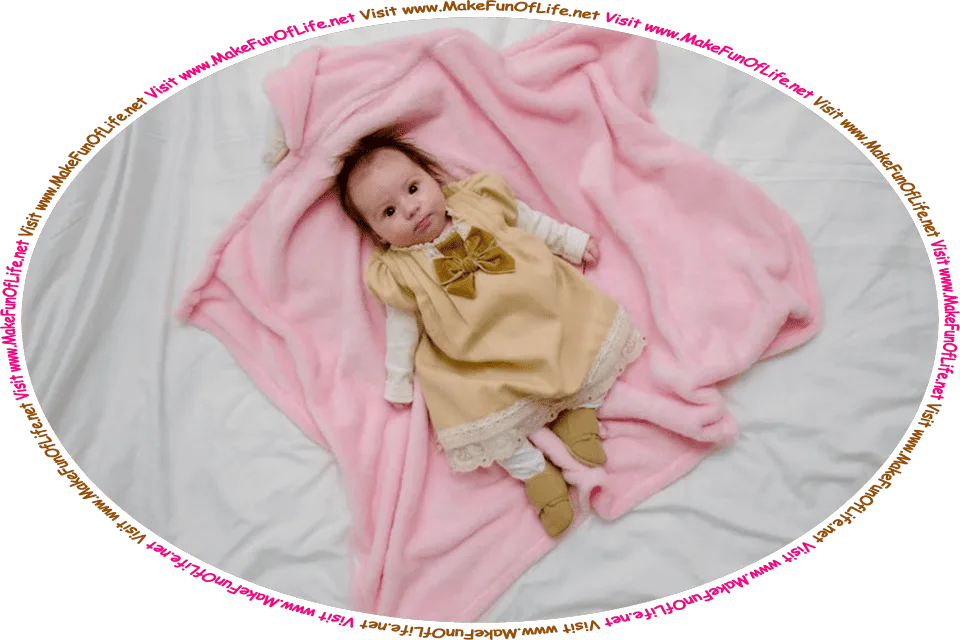 Picture of a baby, and the words, ‘Visit www.MakeFunOfLife.net.’