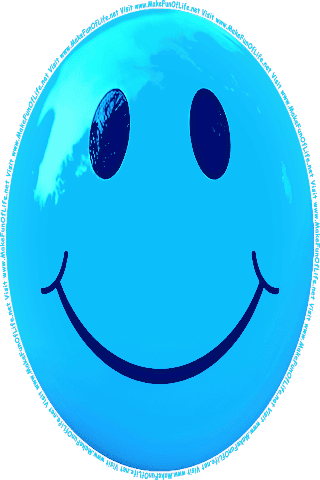 Picture of a blue 60 color cartoon smiley face, and the words, Visit www.MakeFunOfLife.net.