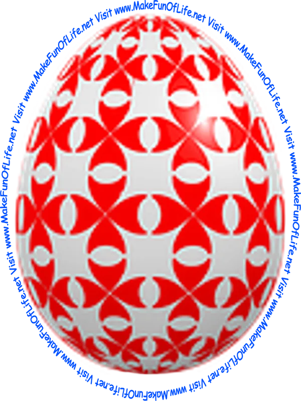 Picture of a decorated Easter egg with red and white color.