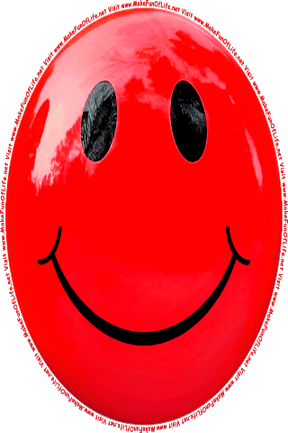 Picture of a red 60 color cartoon smiley face, and the words, Visit www.MakeFunOfLife.net.