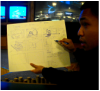 a student sharing creative brainstorming