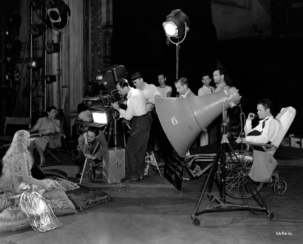A shot from the filming of 