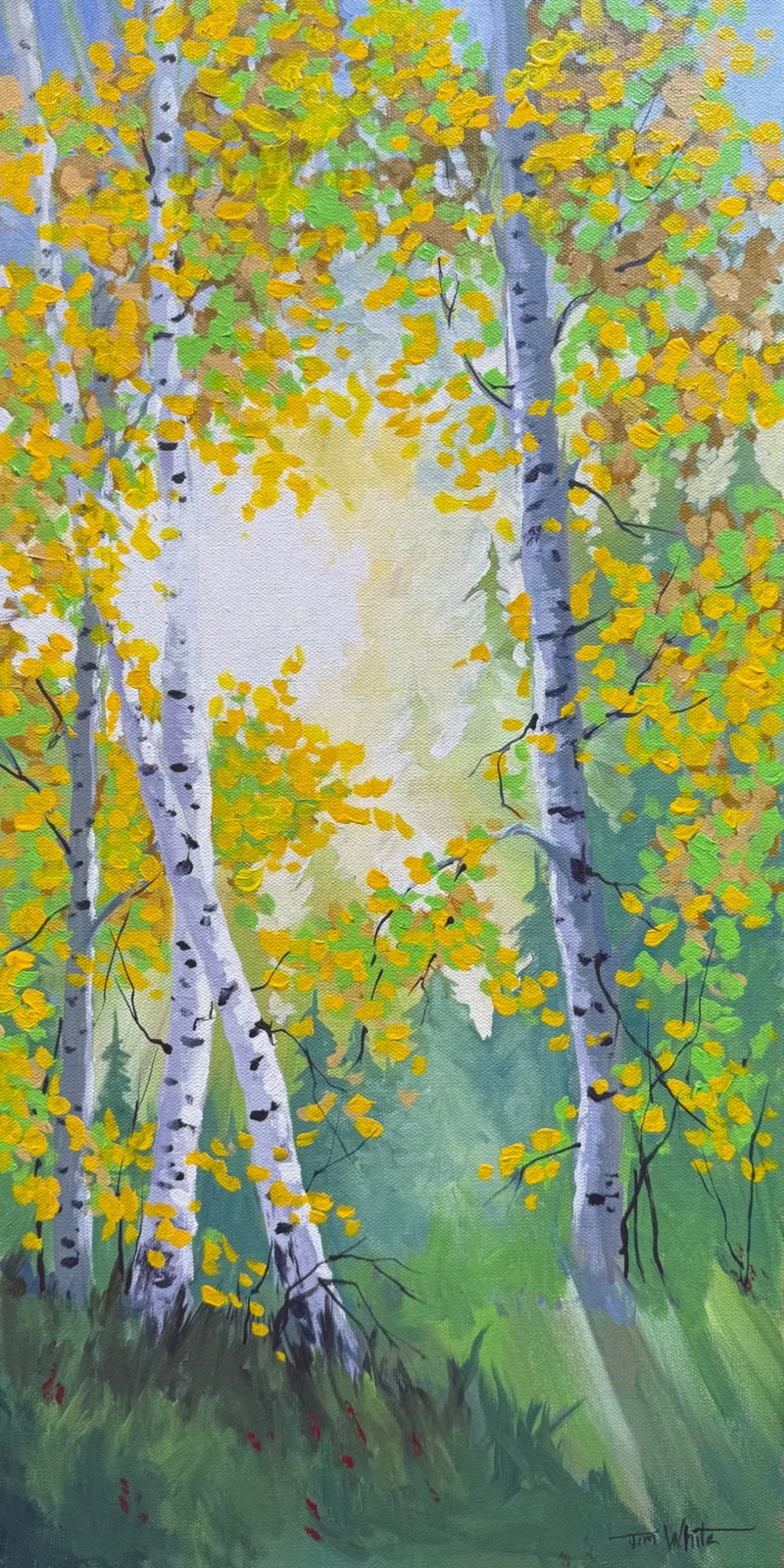 Early Morning Light, 12X24 acrylic painting by Canadian, contemporary artist Jim White
