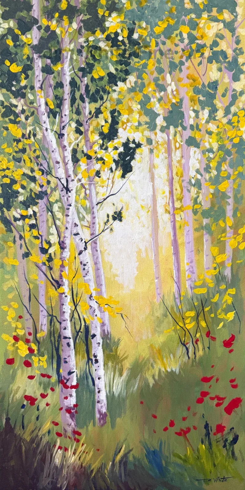 Exploring The Parkland, 12X24 acrylic painting by Canadian, contemporary artist Jim White