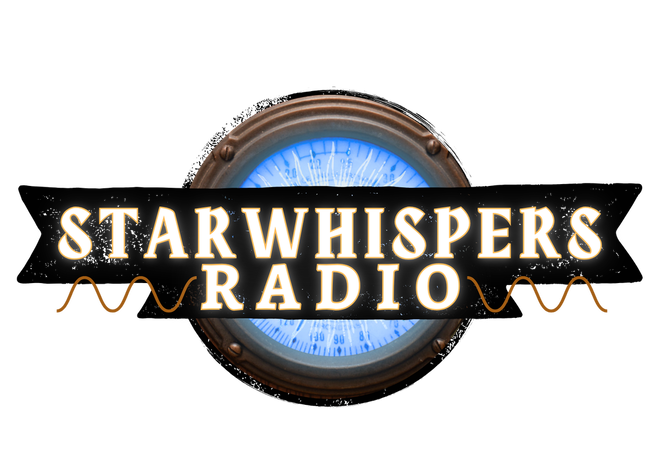 A gra[hic banner featuring text that read: Starwhispers Radio.