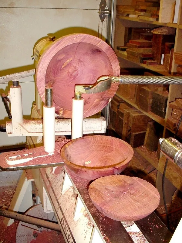 Coring a Cedar Bowl on the One Way Lathe