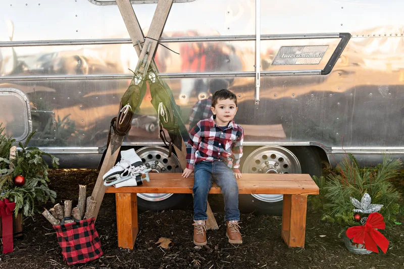 photo of a toddler boy enjoying the Waterdrinker Family Farm Winter Wonderland Festival