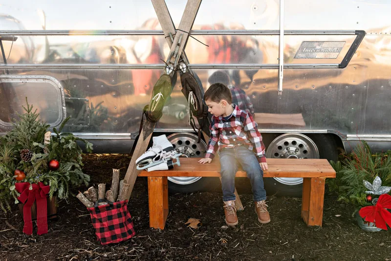 photo of a toddler boy enjoying the Waterdrinker Family Farm Winter Wonderland Festival