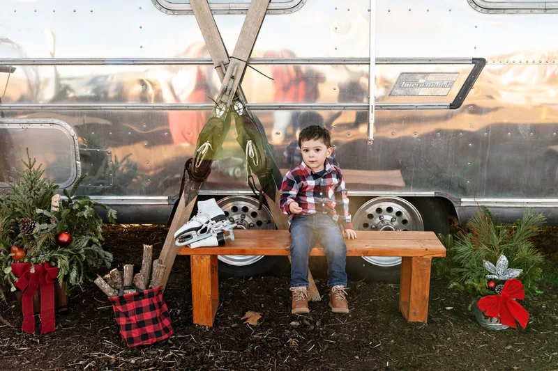 photo of a toddler boy enjoying the Waterdrinker Family Farm Winter Wonderland Festival