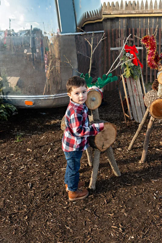 photo of a toddler boy enjoying the Waterdrinker Family Farm Winter Wonderland Festival