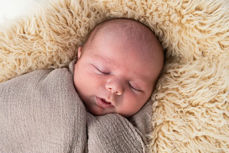 photo of a newborn baby boy from above