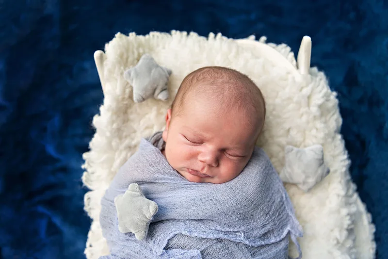 photo of a newborn baby boy from above