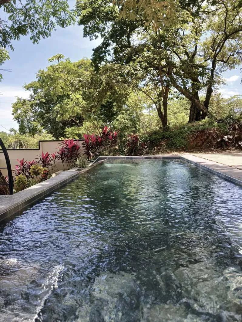 Pool at Casa emilia with flowers