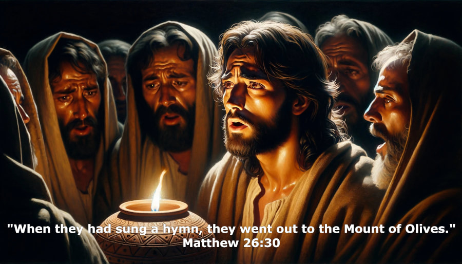Bible Verses About Music - When They Had Sung a Hymn - Matthew 26:30 - ChristianArtExpo image