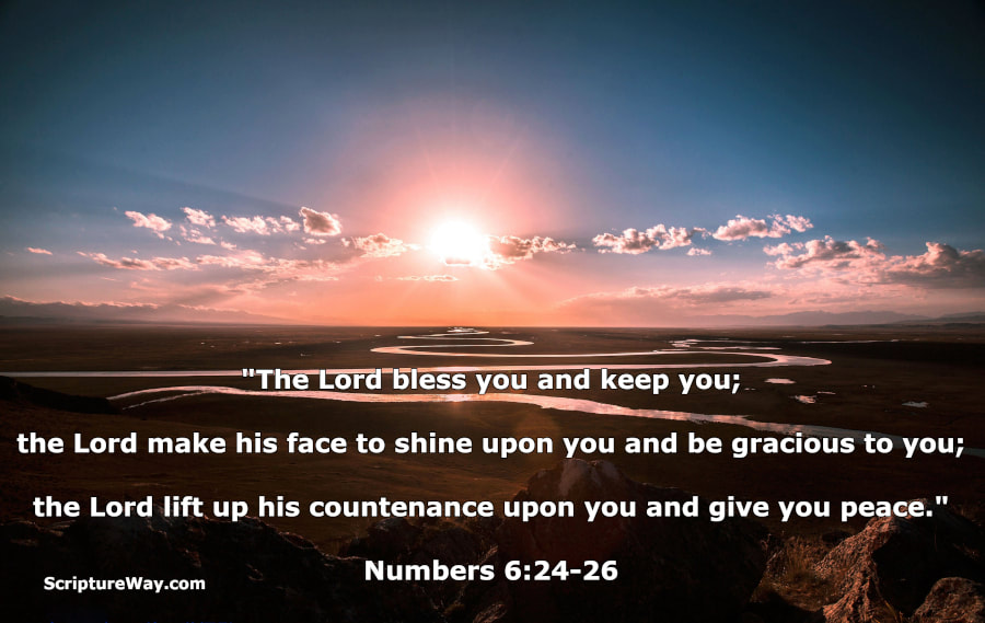 Bible Verses About Peace - Prairie River Sunrise - Numbers 6:24-26 - Pixabay photo - Used under licenser Sunrise - Numbers 6:24-26 - Pixabay photo - Used under license