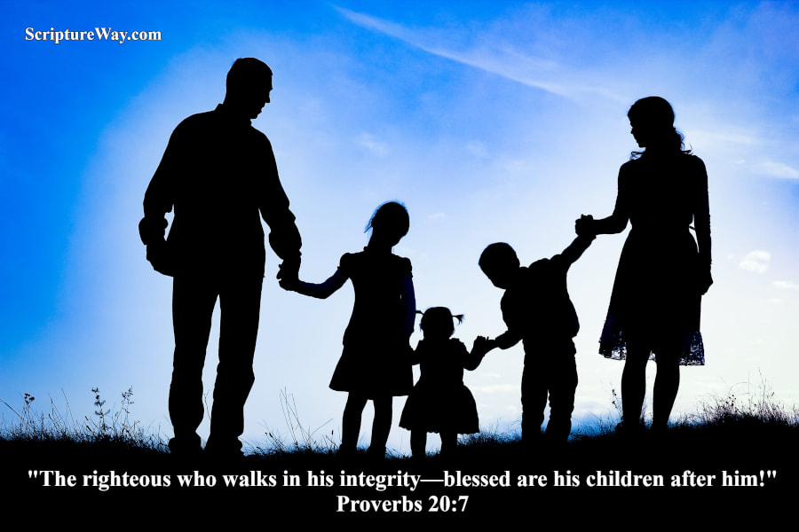 Our Integrity is a Blessing to Our Family - Proverbs 20:7 - 123RF Photo - Used under license