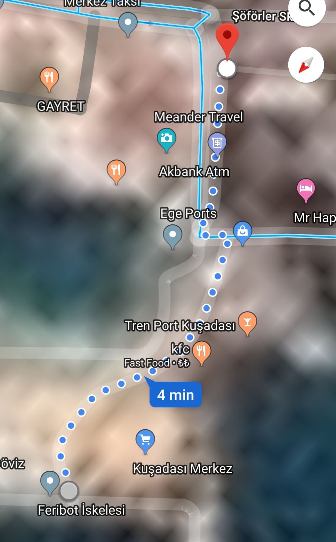 kusadasi cruise port map