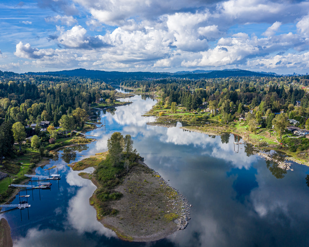 Aerial view of the Willamette River