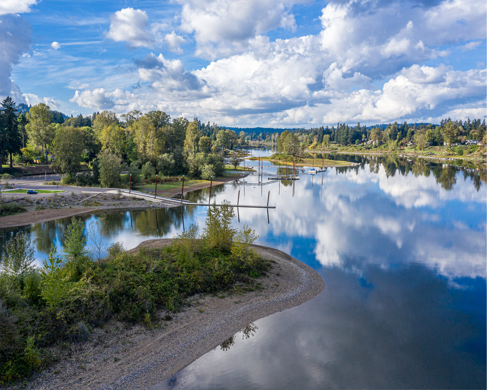 Aerial view of the Willamette River