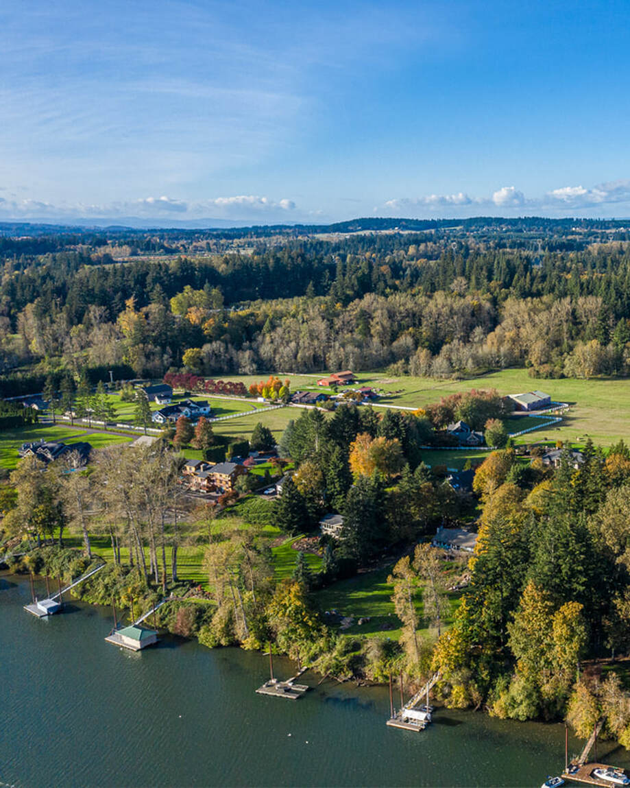 Clackamas County Oregon landscape (drone view) 