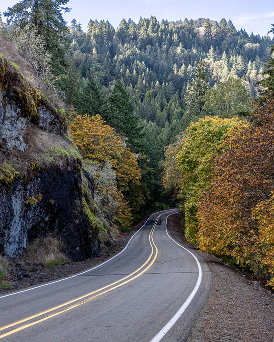 Road on 12. N. Bank Rd. by the N. Umpqua River, Roseburg North, Oregon