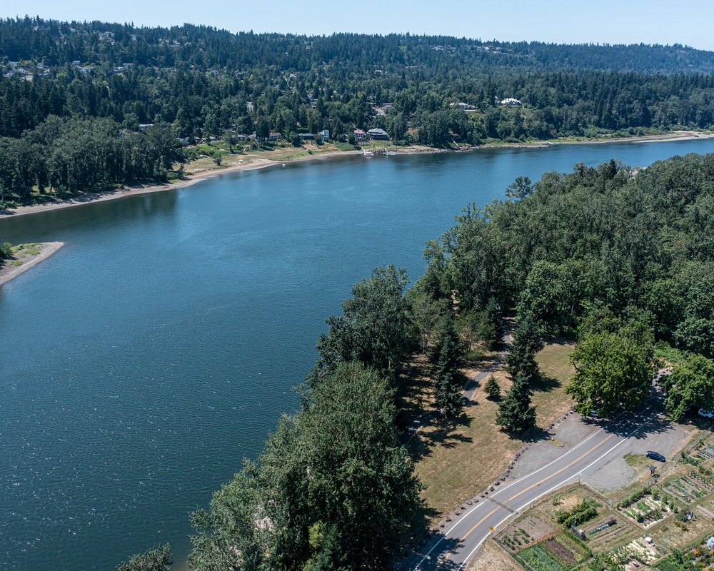Aerial view of the Willamette River