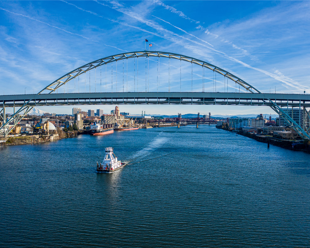 The Willamette River in Portland, Oregon