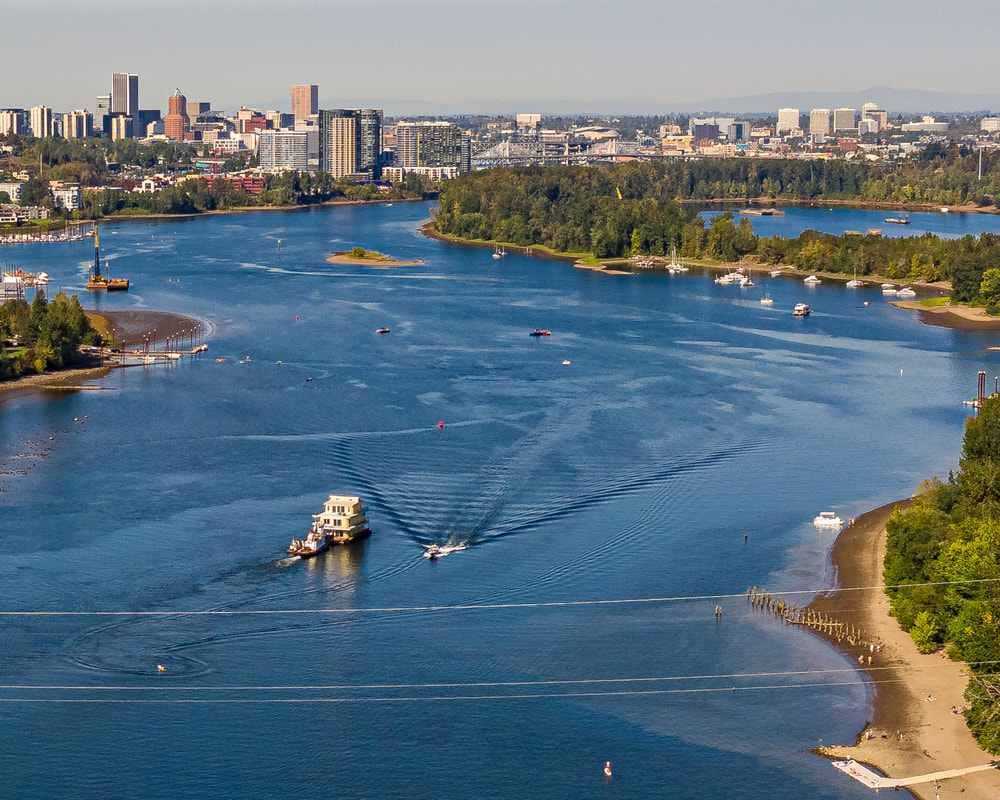 The Willamette River in Portland, Oregon