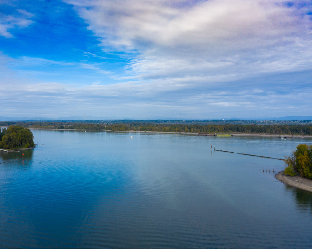 The Willamette River northeast of Portland