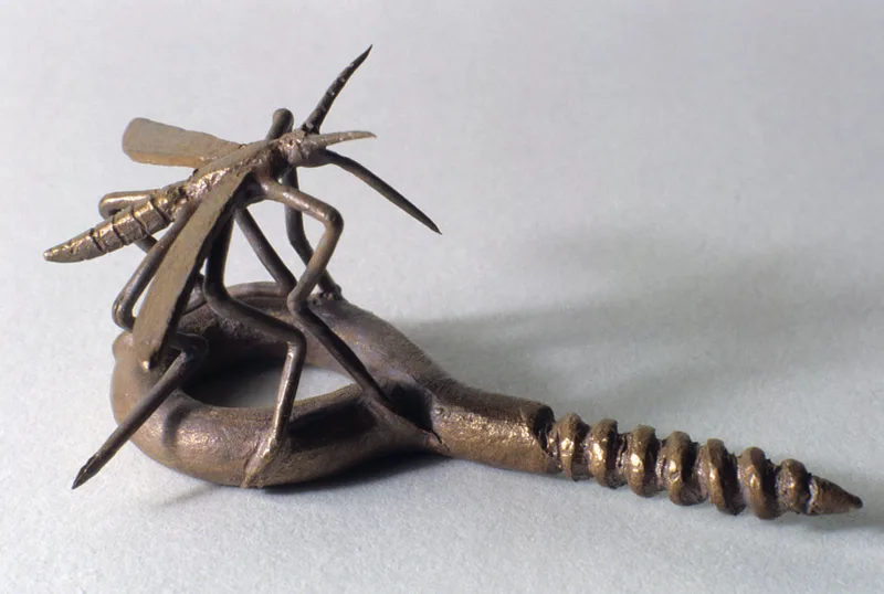 bronze sculpture insect and object