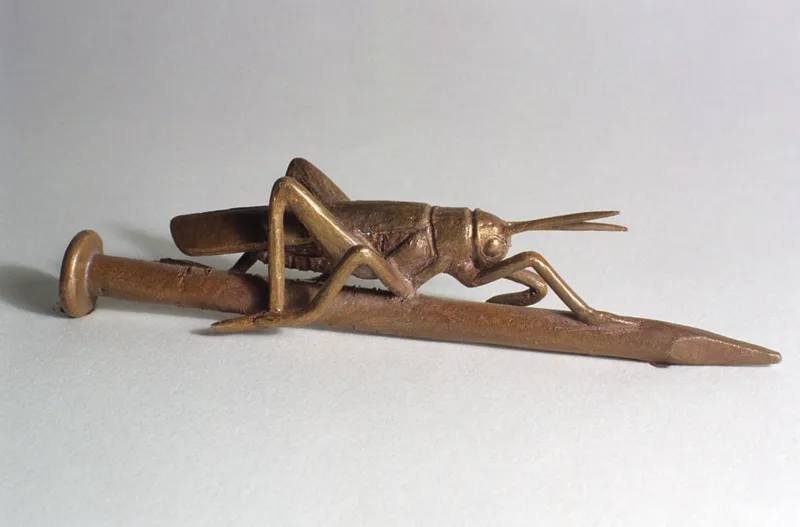 bronze sculpture insect and object