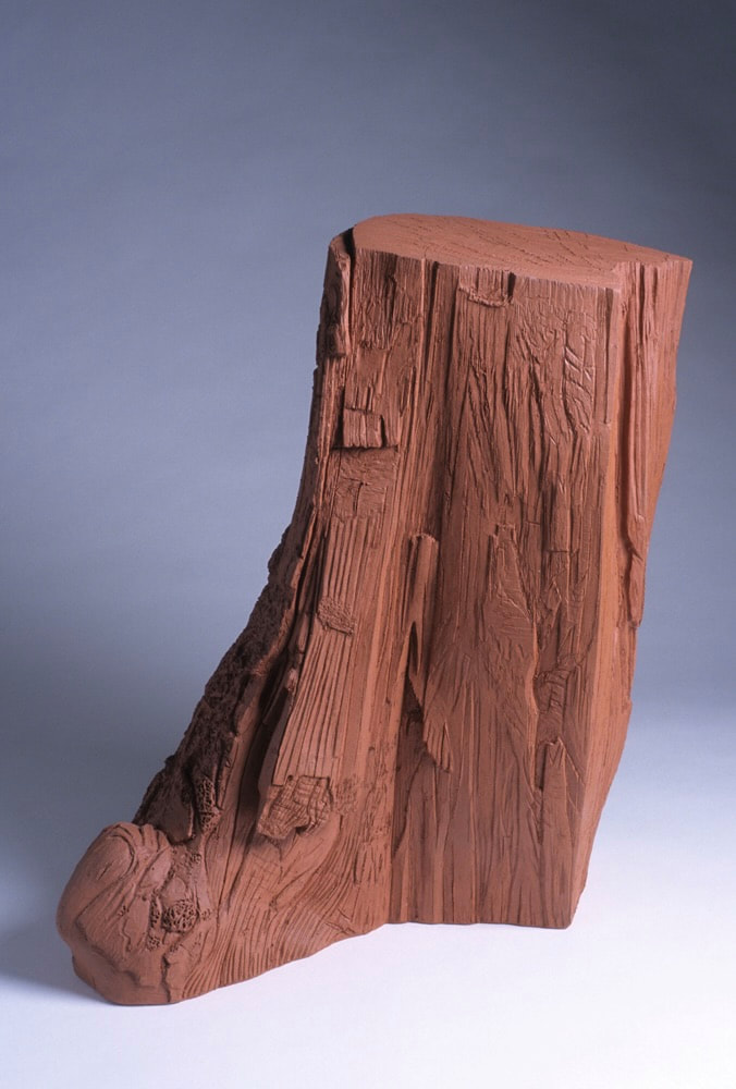 ceramic sculpture of firewood 