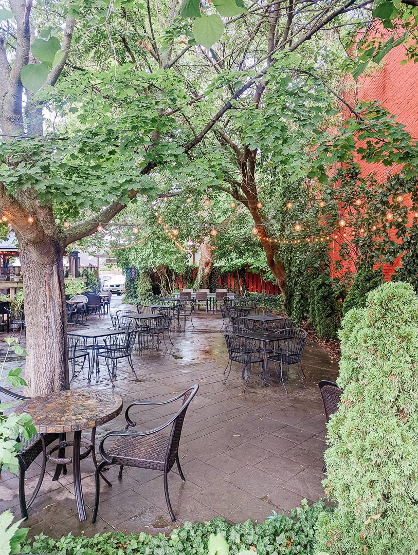 The patio at Two Forks Restaurant in Port Stanley