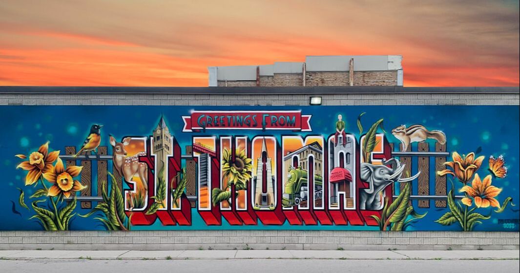 Greetings from St. Thomas mural 
