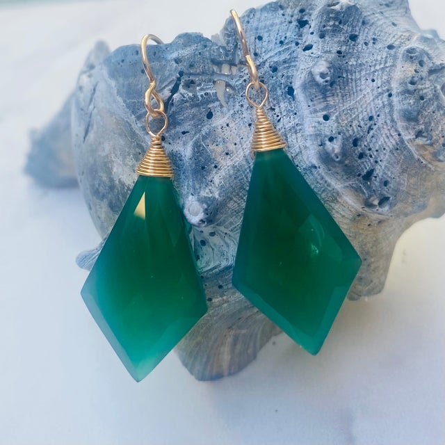 Stone and Dangle Earrings
