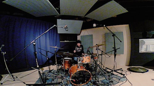 The Rocktronix drummer Wayne Viar recording drums on Magnificent Obsession