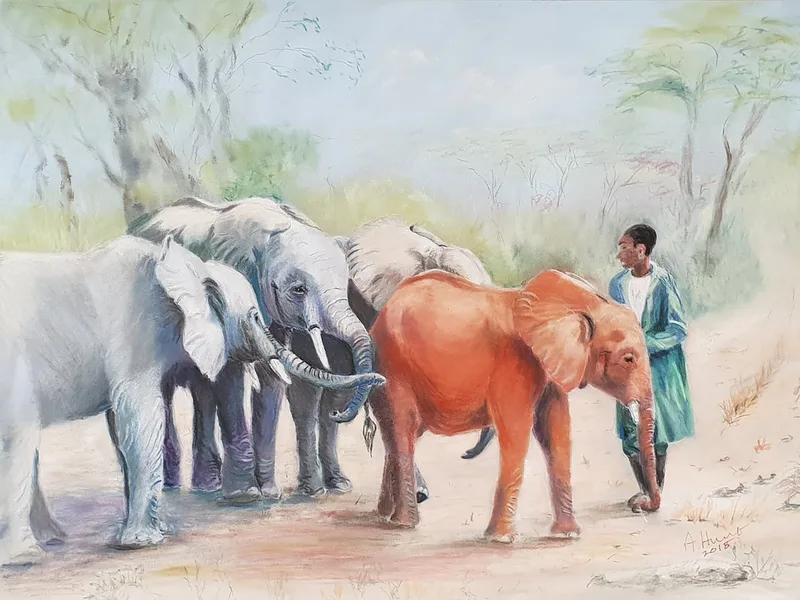 Elephants greet new arrival