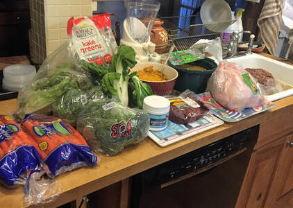 Picture of the ingredients of a raw dog food meal