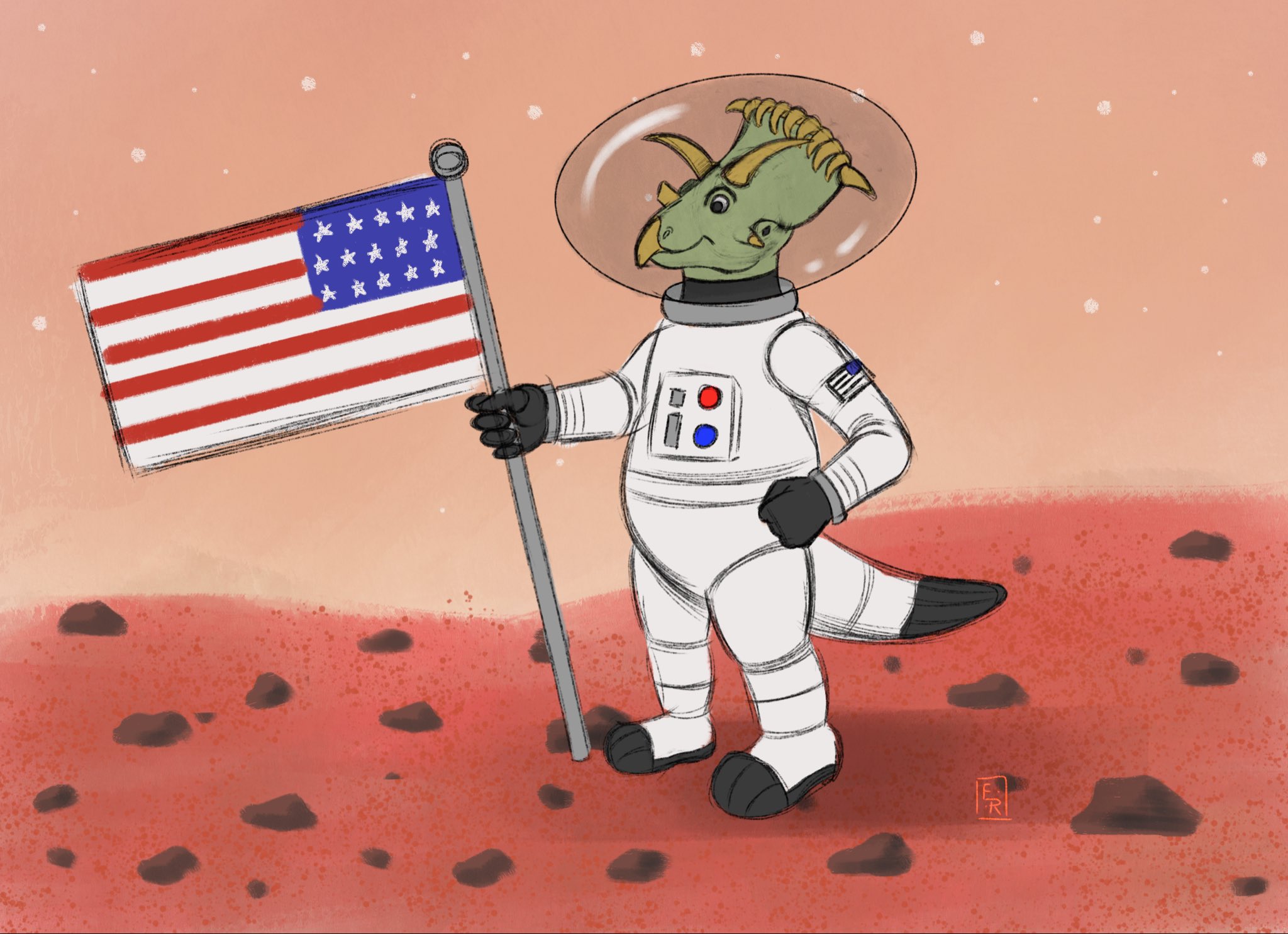 That's one small step for a dinosaur...