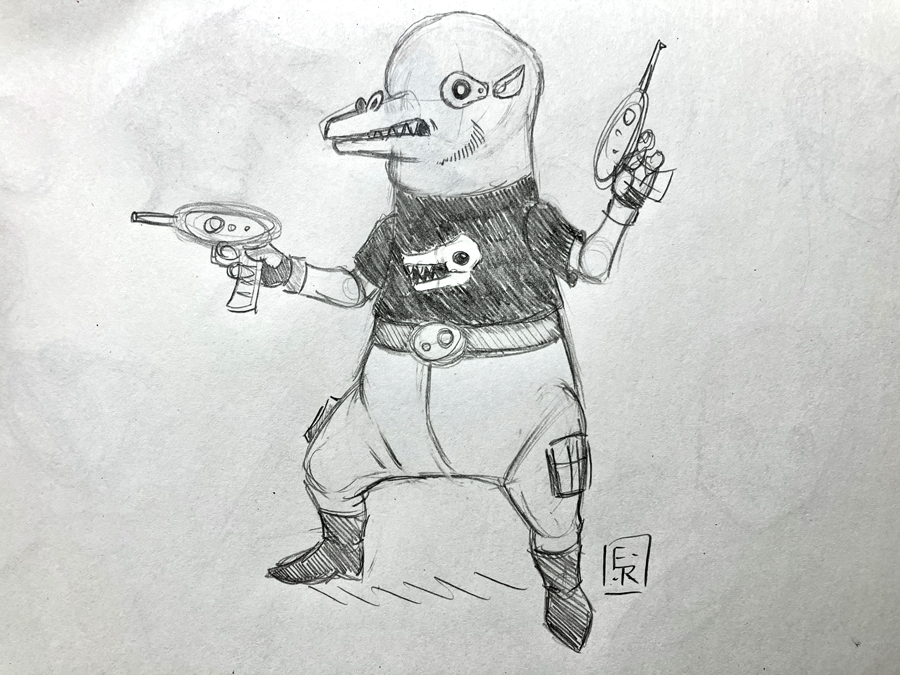 Fuzzy Dolphin Man