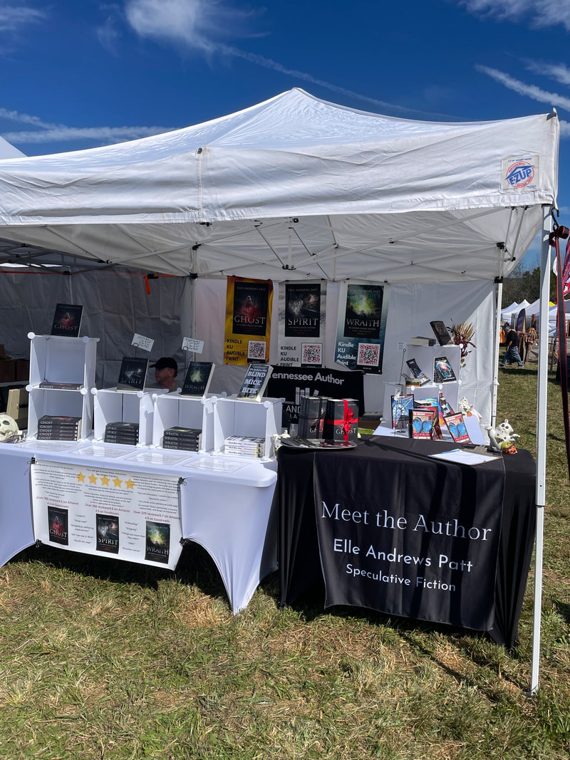 Tent and book display at Wears Valley