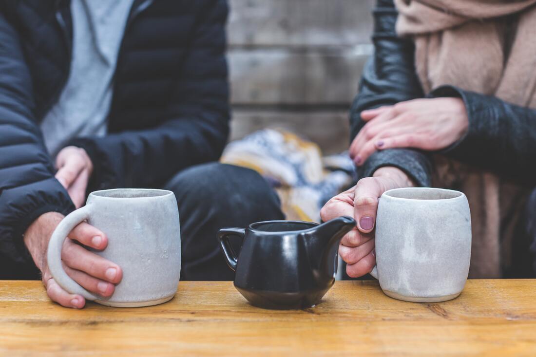 man and  woman drinking 
